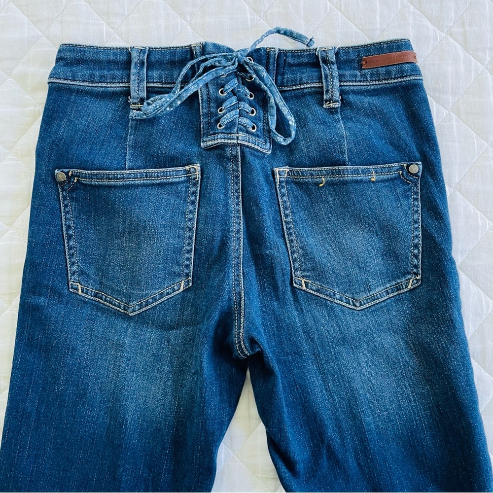 Anthropologie Pilcro and the Letterpress Script Lace-Up Jeans